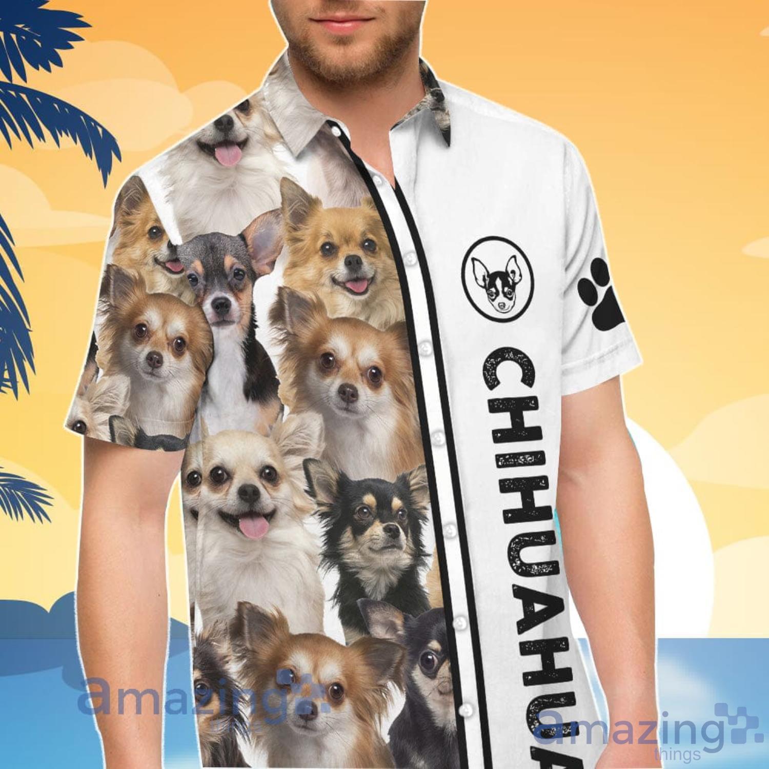 Chihuahua Lover Personalized Name Chihuahua Faces Hawaiian Shirt And Shorts image Chihuahua Lover Personalized Name Chihuahua Faces Hawaiian Shirt And Shorts Product Photo 2