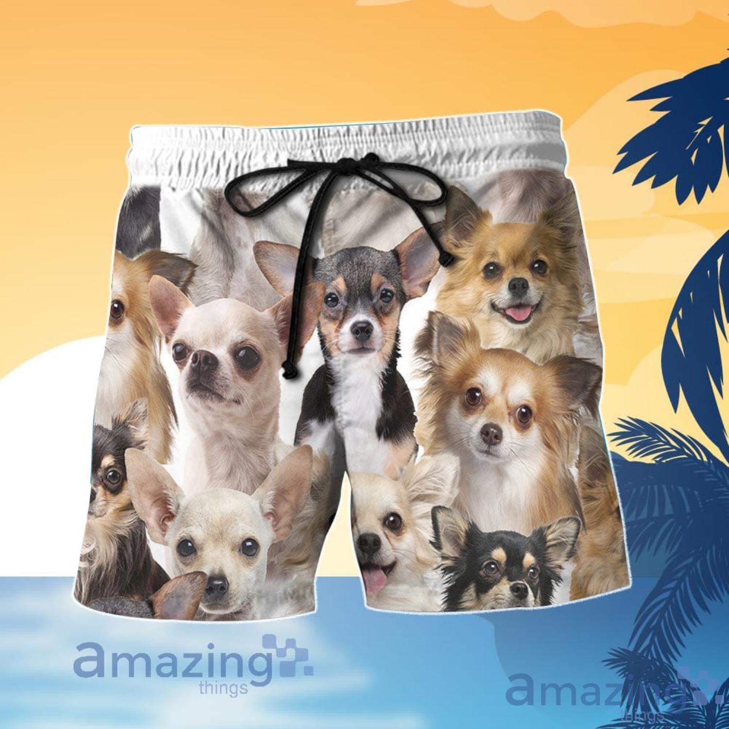 Chihuahua Lover Personalized Name Chihuahua Faces Hawaiian Shirt And Shorts image Chihuahua Lover Personalized Name Chihuahua Faces Hawaiian Shirt And Shorts Product Photo 3
