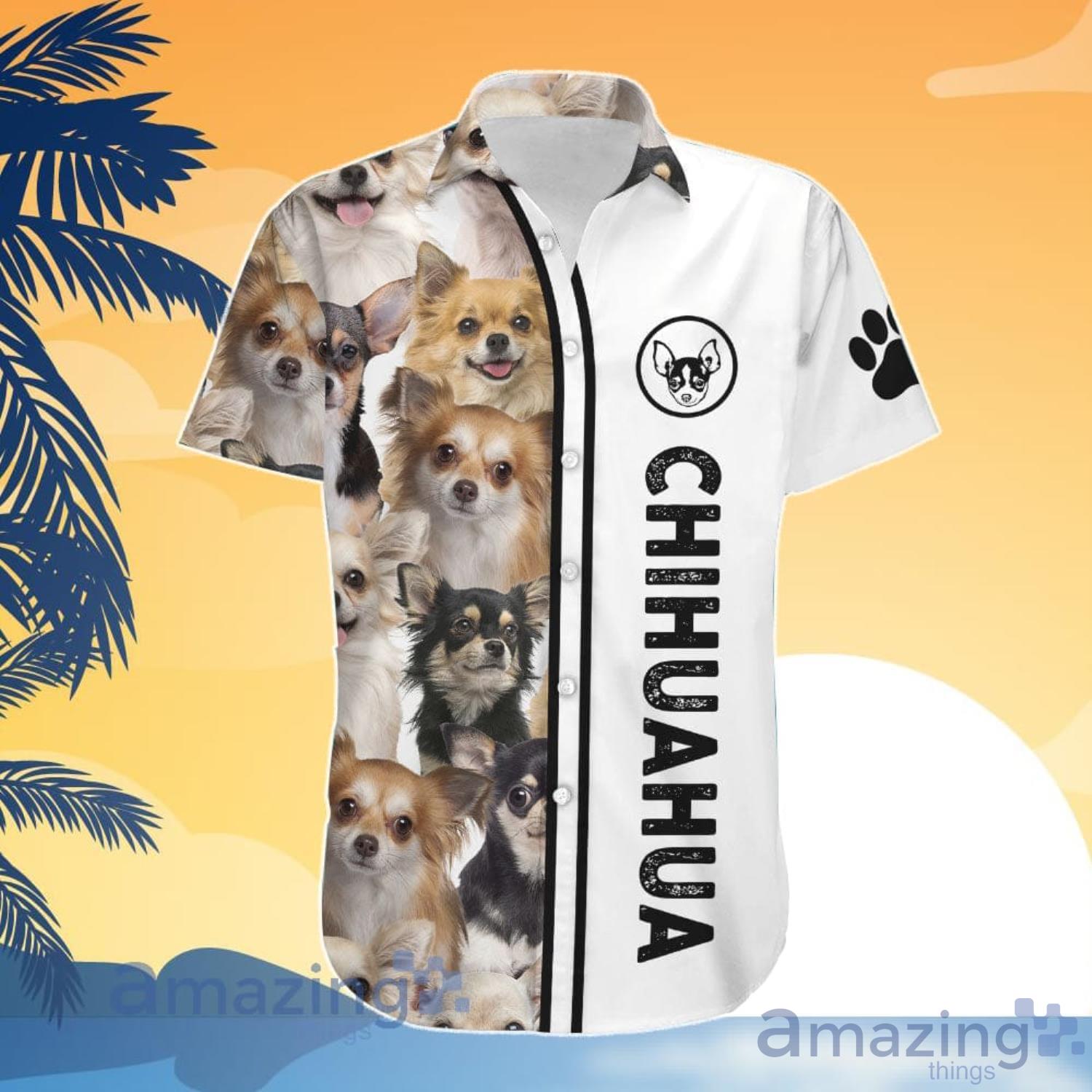 Chihuahua Lover Personalized Name Chihuahua Faces Hawaiian Shirt And Shorts image Chihuahua Lover Personalized Name Chihuahua Faces Hawaiian Shirt And Shorts Product Photo 5