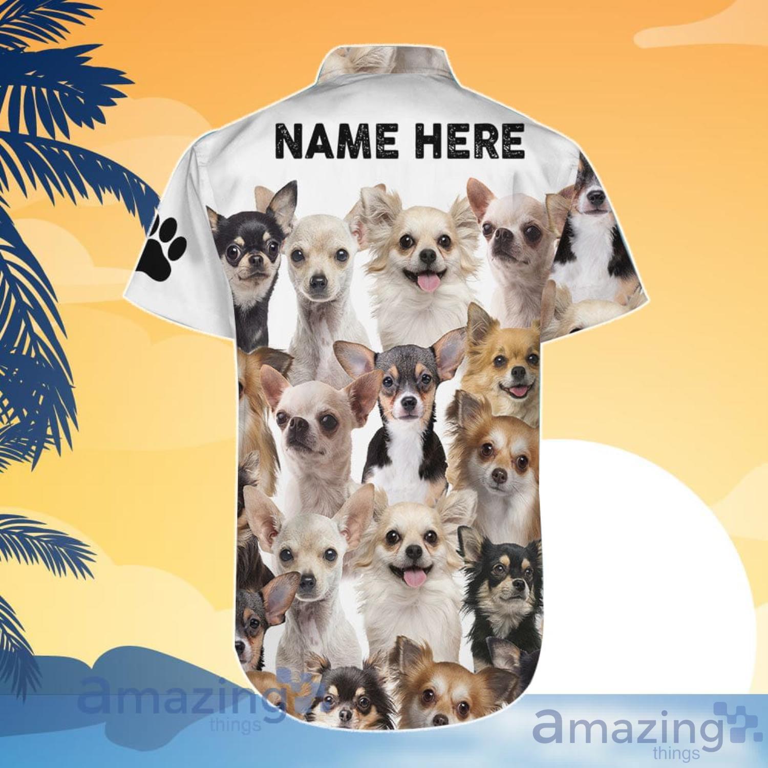 Chihuahua Lover Personalized Name Chihuahua Faces Hawaiian Shirt And Shorts image Chihuahua Lover Personalized Name Chihuahua Faces Hawaiian Shirt And Shorts Product Photo 6