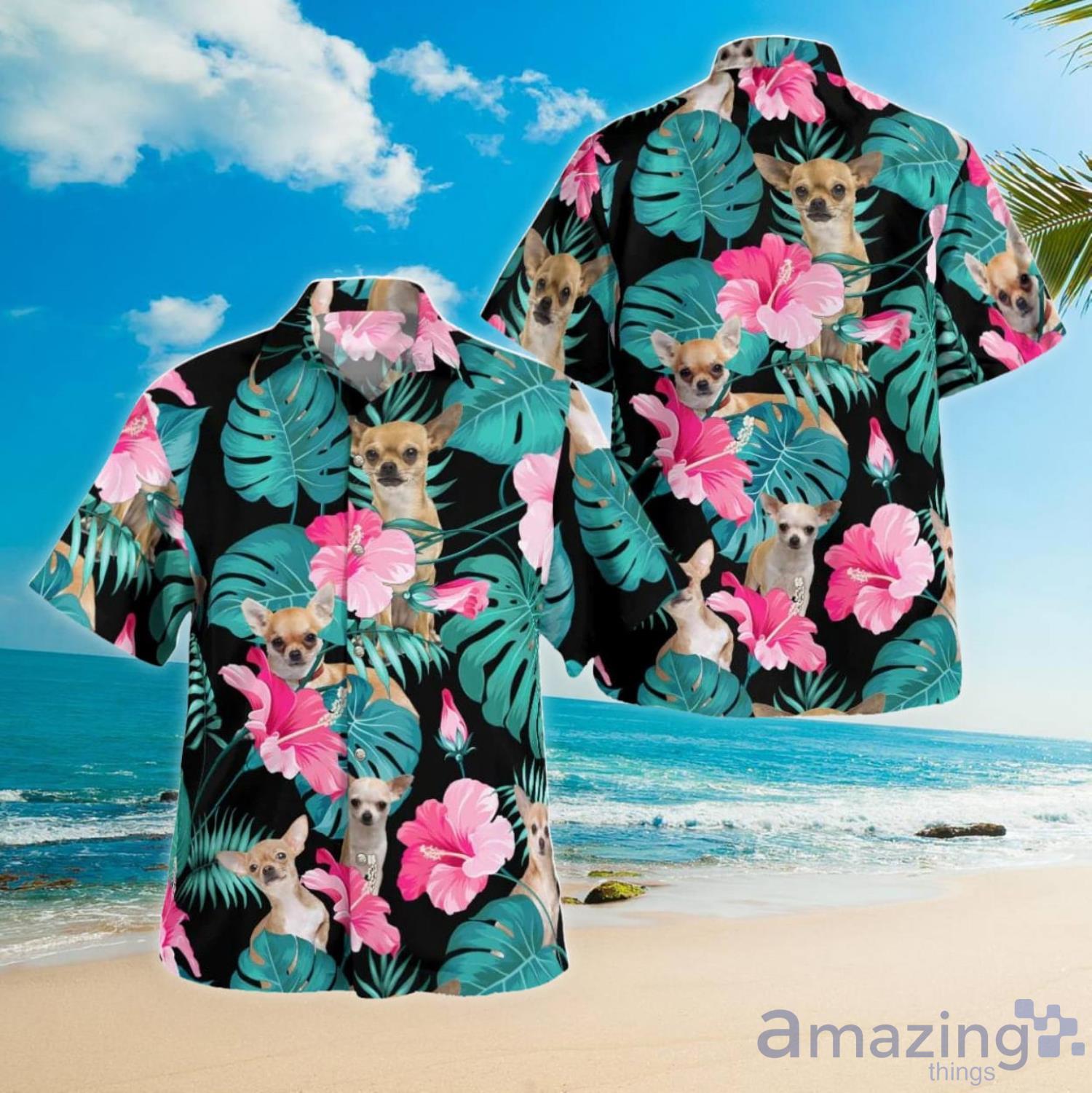Chihuahua Tropical Leaf Hawaiian Shirt For Men And Women Product Photo 1