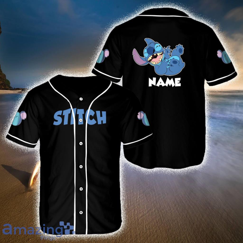 Chilling Stitch Blue Disney Custom Baseball Jerseys  For Men And Women - Chilling Stitch Blue Disney Custom Baseball Jerseys  For Men And Women