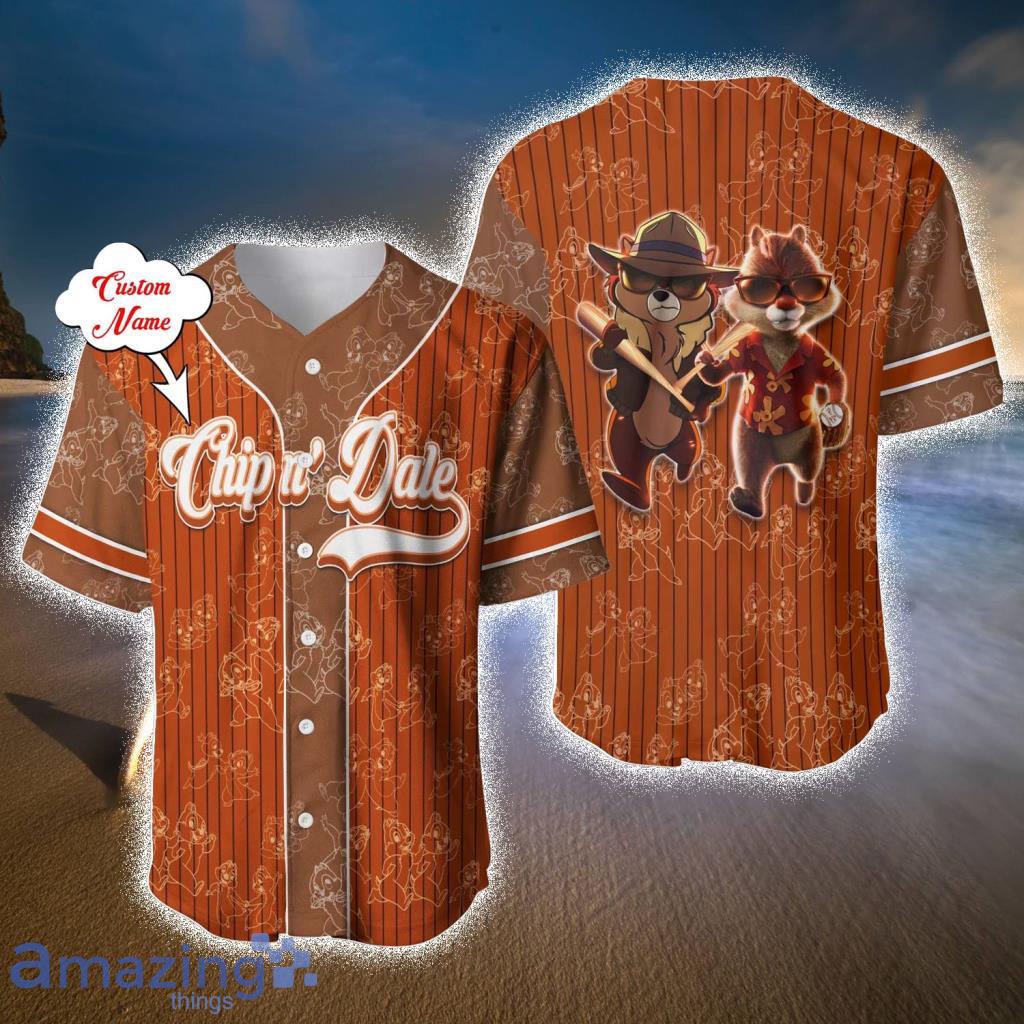 Chip & Dale Brown White Patterns Disney Custom Baseball Jerseys  For Men And Women - Chip & Dale Brown White Patterns Disney Custom Baseball Jerseys  For Men And Women