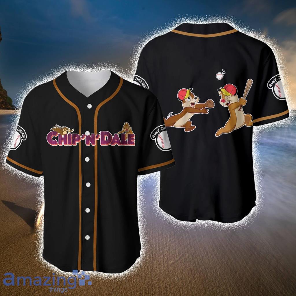 Chip & Dale Chipmunks Black Brown Cute Disney Baseball Jerseys  For Men And Women - Chip & Dale Chipmunks Black Brown Cute Disney Baseball Jerseys  For Men And Women