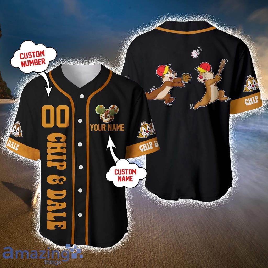 Chipmunks Chip & Dale Brown Black Disney Custom Baseball Jerseys  For Men And Women - Chipmunks Chip & Dale Brown Black Disney Custom Baseball Jerseys  For Men And Women