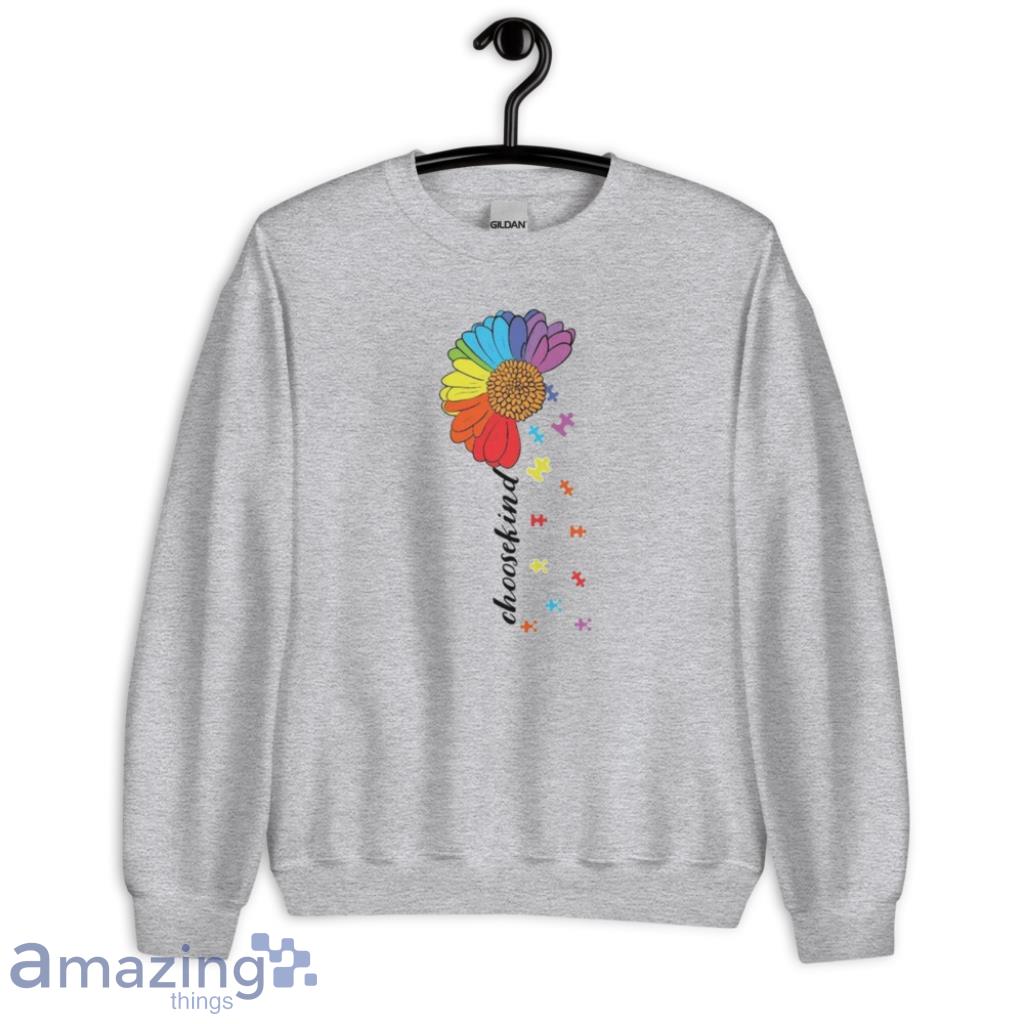 Choose Kind Puzzle Piece Flower Autism T Shirt image Choose Kind Puzzle Piece Flower Autism T-Shirt - Unisex Heavy Blend Crewneck Sweatshirt
