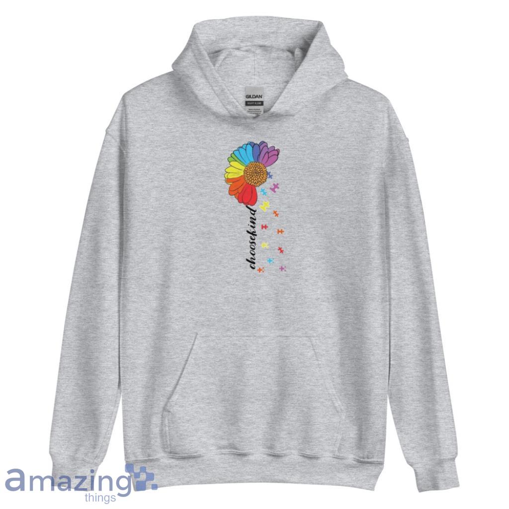 Choose Kind Puzzle Piece Flower Autism T Shirt image Choose Kind Puzzle Piece Flower Autism T-Shirt - Unisex Heavy Blend Hooded Sweatshirt