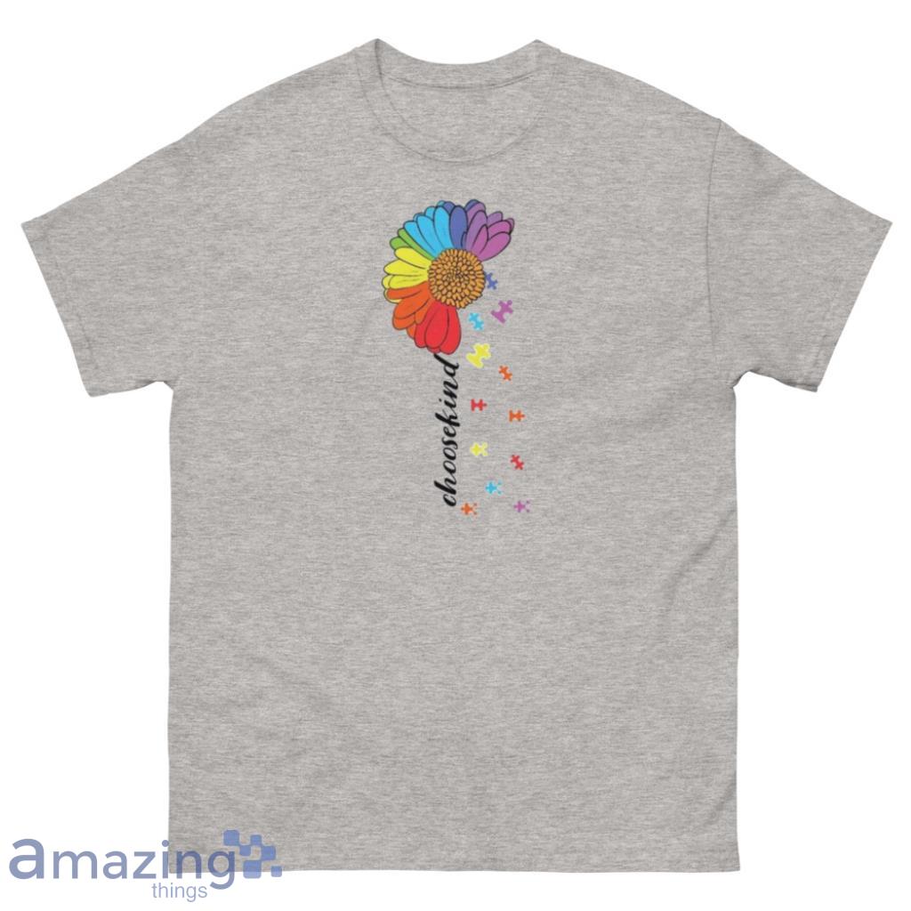 Choose Kind Puzzle Piece Flower Autism T-Shirt - 500 Men’s Classic Tee Gildan Choose Kind Puzzle Piece Flower Autism T-Shirt - 500 Men’s Classic Tee Gildan