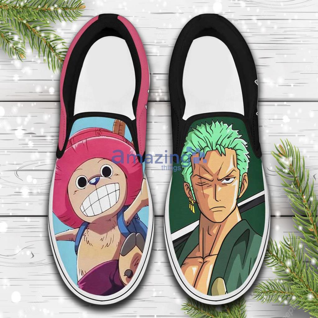 Chopper And Zoro Custom Anime One Piece Slip On Sneakers Shoes - Chopper And Zoro Custom Anime One Piece Slip On Sneakers Shoes