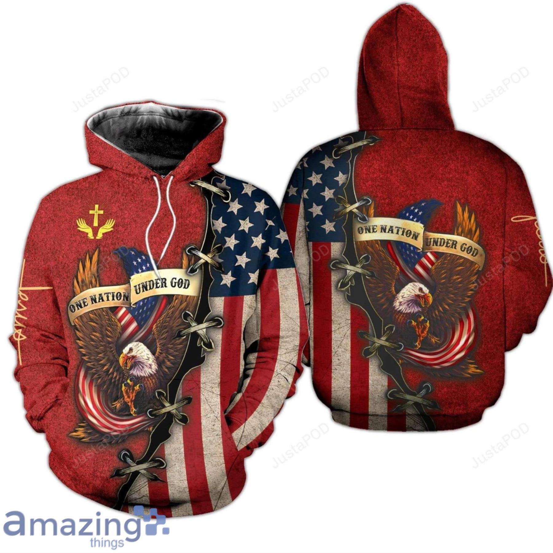 Strong And Free Eagle American Flag 3D Full Print Hoodie in 2023