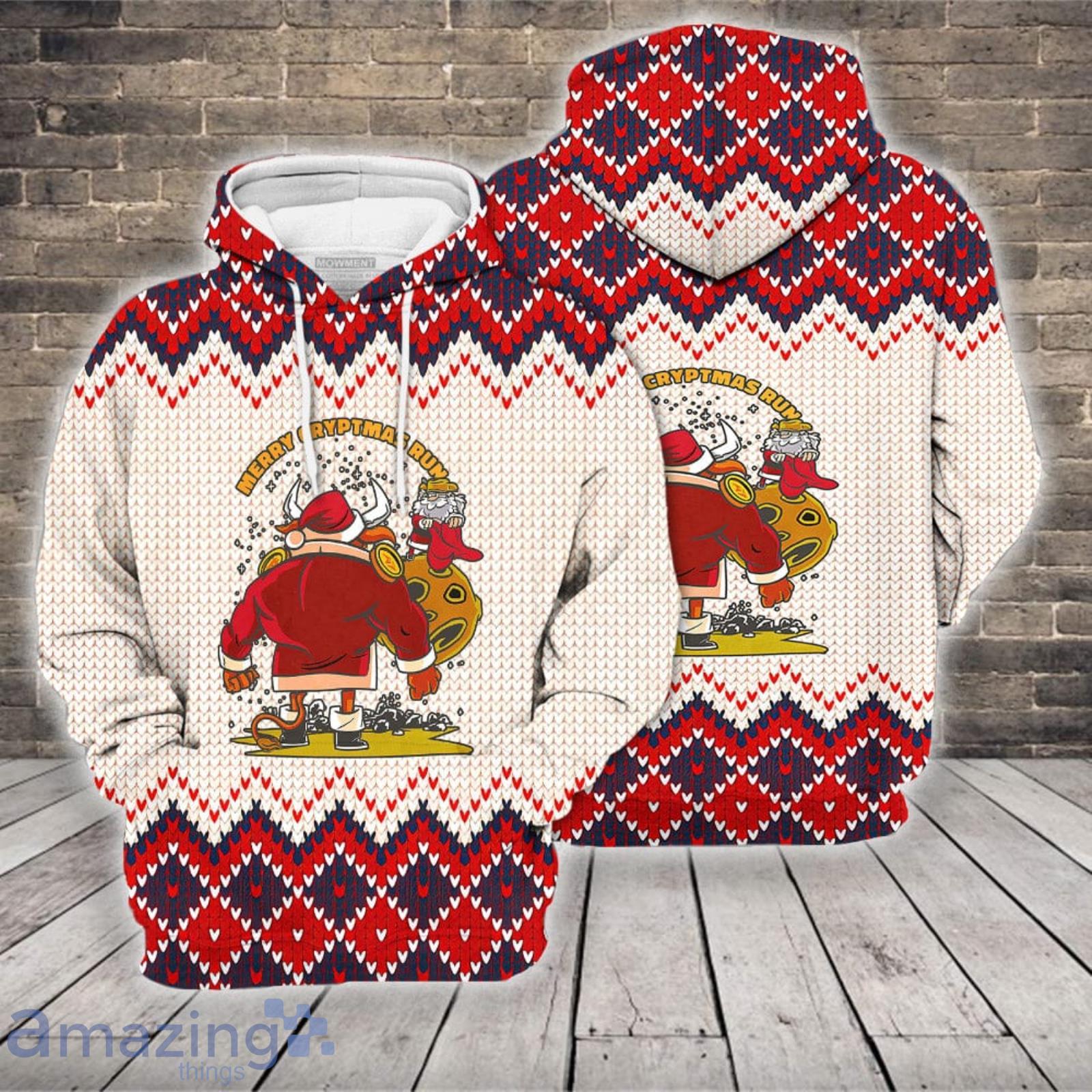 Christmas Buffalo Merry Cryptmas Run Beige 3D Hoodie image Christmas Buffalo Merry Cryptmas Run Beige 3D Hoodie Product Photo 2