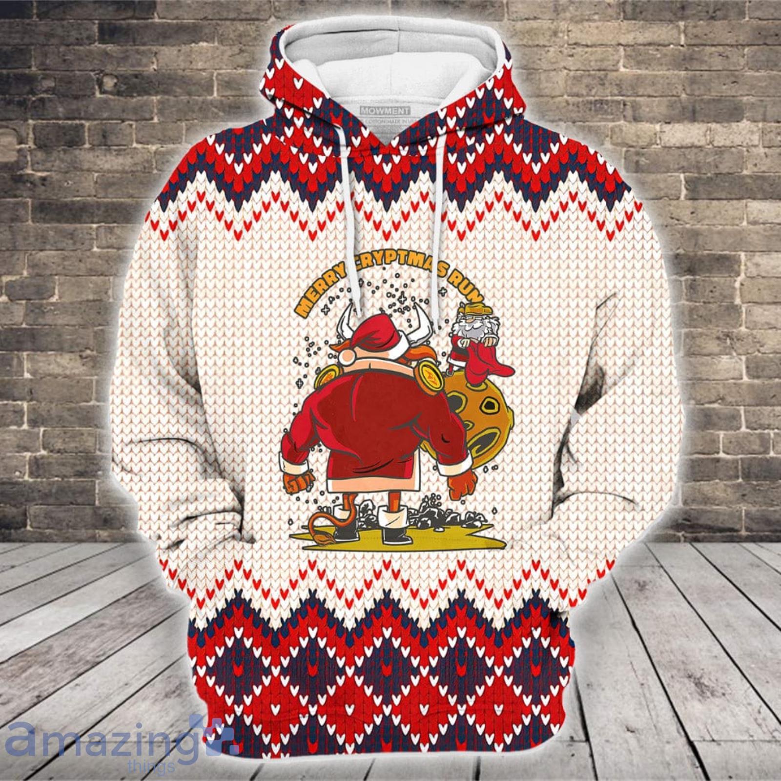 Christmas Buffalo Merry Cryptmas Run Beige 3D Hoodie image Christmas Buffalo Merry Cryptmas Run Beige 3D Hoodie Product Photo 4