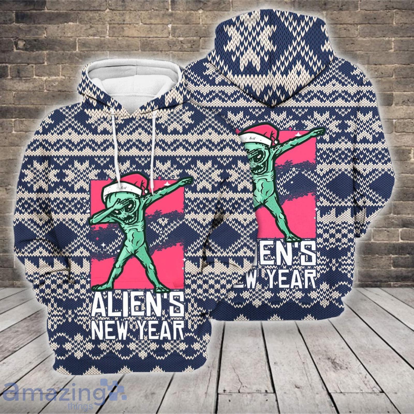 Christmas Green Alien Dabbling Pattern 3D Hoodie Product Photo 1 Christmas Green Alien Dabbling Pattern 3D Hoodie Product Photo 1