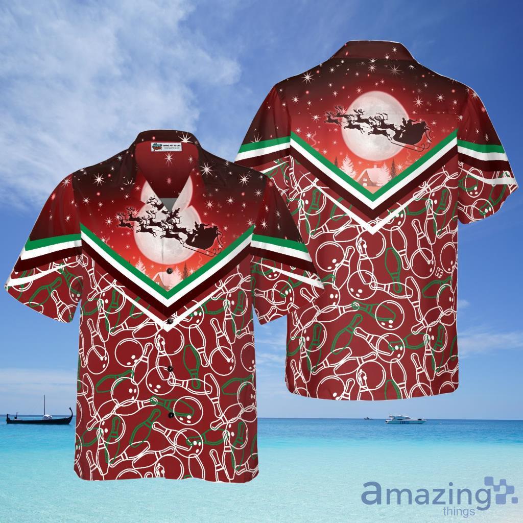 Christmas Night With Bowling Pattern Hawaiian Shirt For Men And Women - Christmas Night With Bowling Pattern Hawaiian Shirt For Men And Women