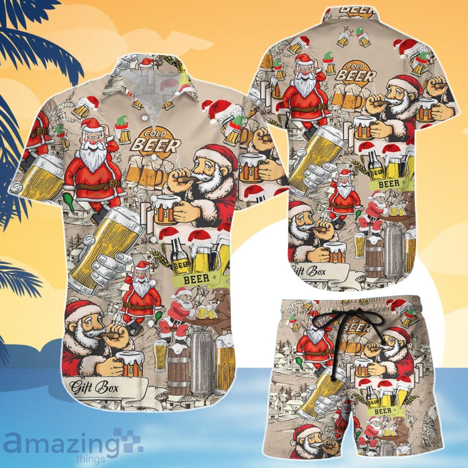 Christmas Santa Hawaiian Shirt And Short Gift For Summer Product Photo 1