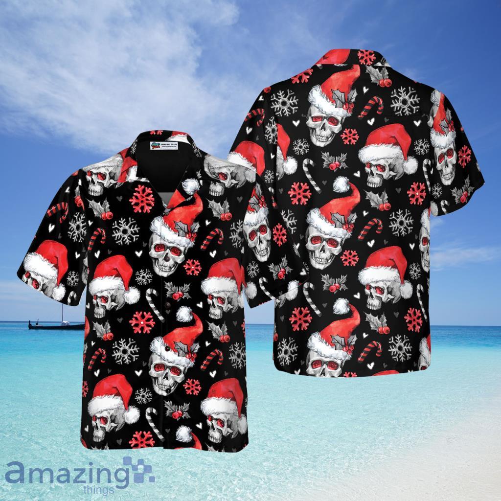 Christmas Skulls With Candy Canes Hawaiian Shirt For Men And Women - Christmas Skulls With Candy Canes Hawaiian Shirt For Men And Women
