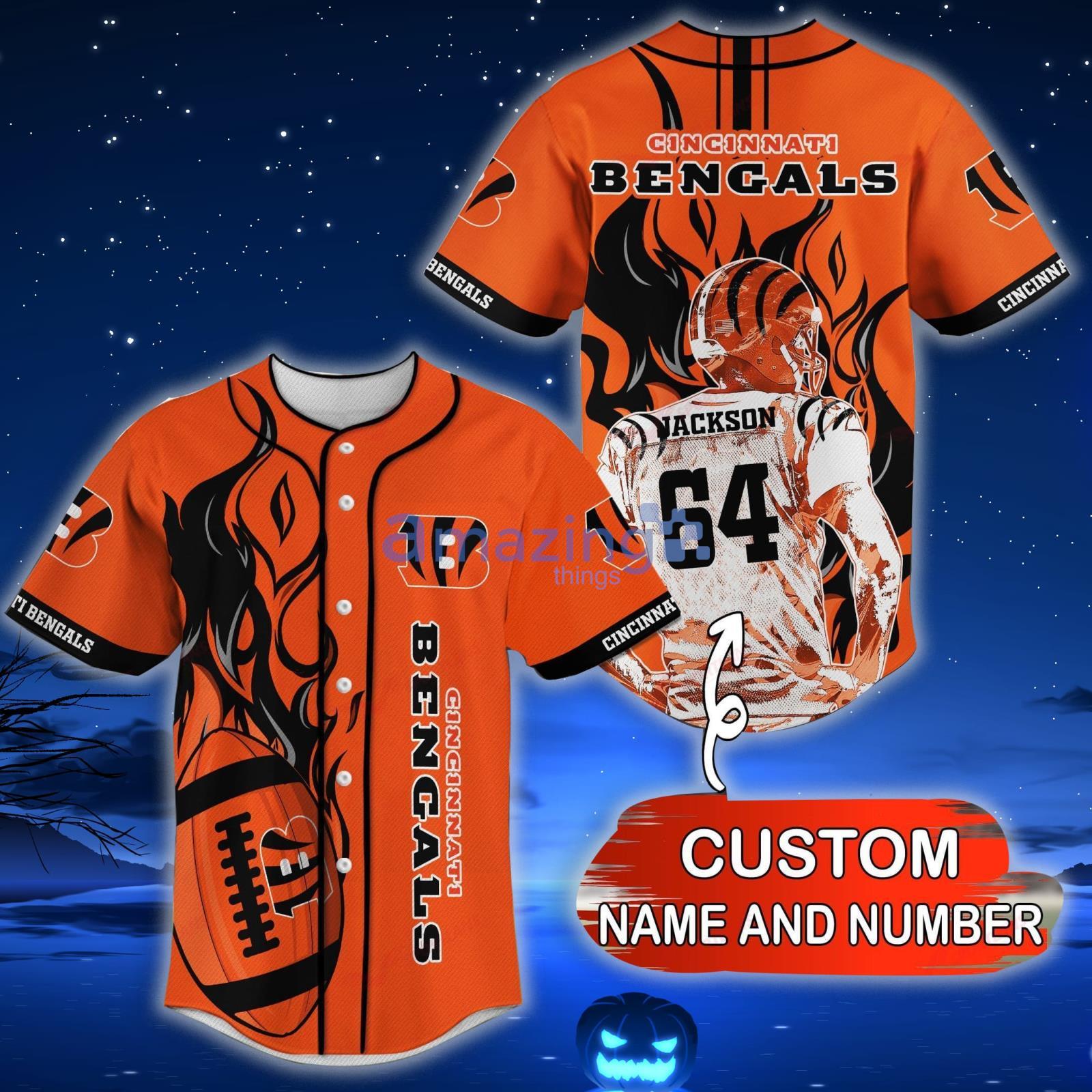 Cincinnati Bengals NFL Custom Name And Number Baseball Jersey