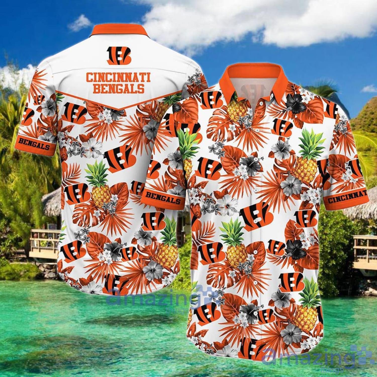 Cincinnati Bengals Nfl Pineapple Mask Hawaiian Shirt - T-shirts Low Price