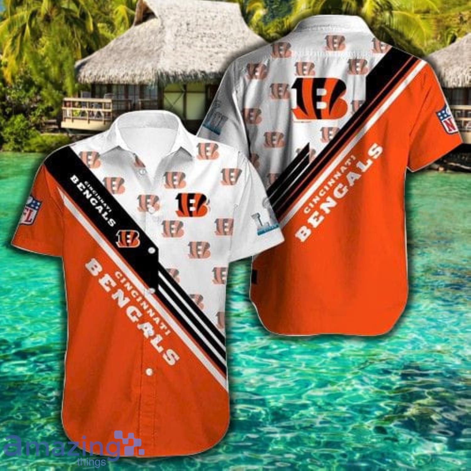 Cincinnati Bengals Symboll Pattern Short Sleeve Hawaiian Shirt Product Photo 1