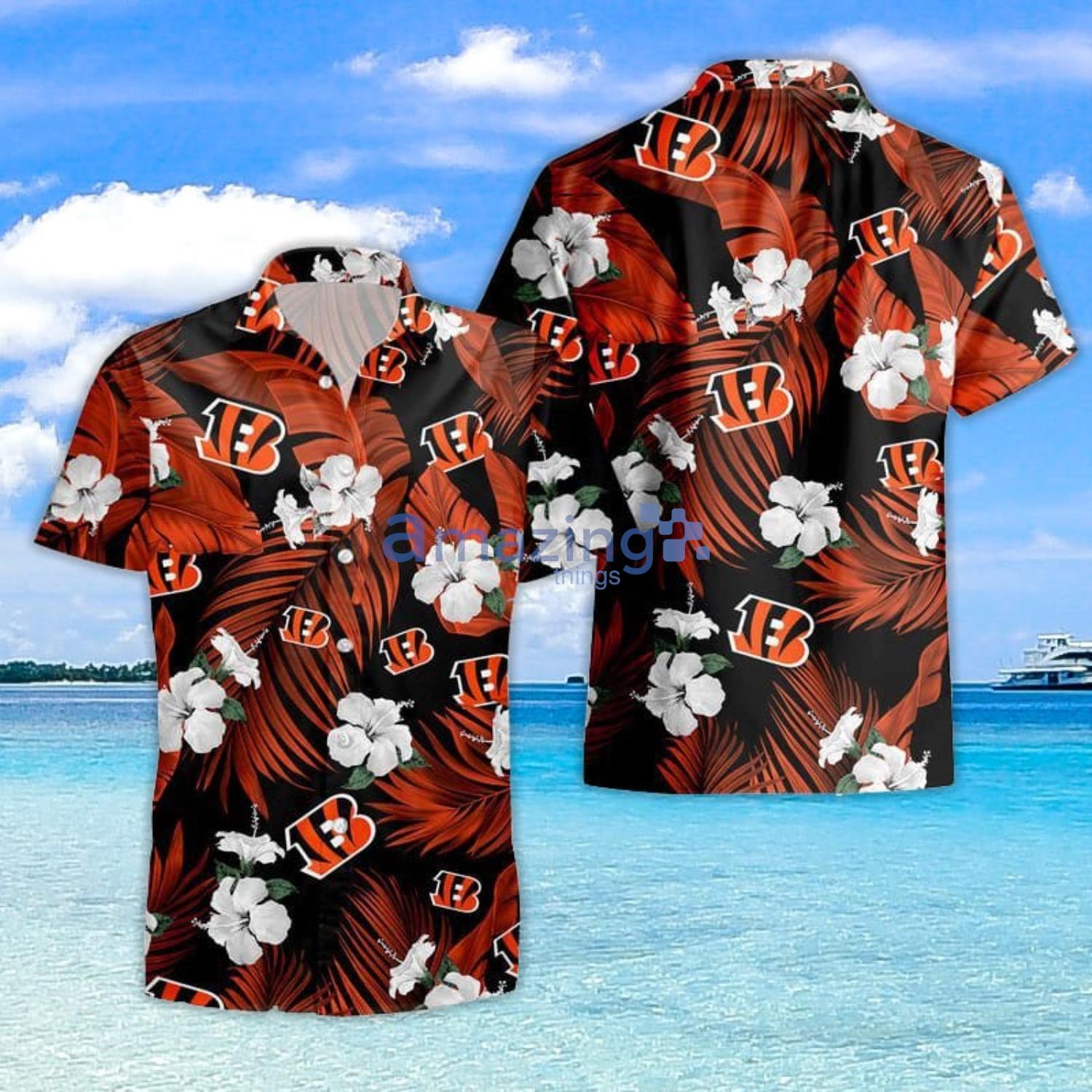 Cincinnati Bengals Tropical Flowers For Fans Hawaiian Shirt and Short