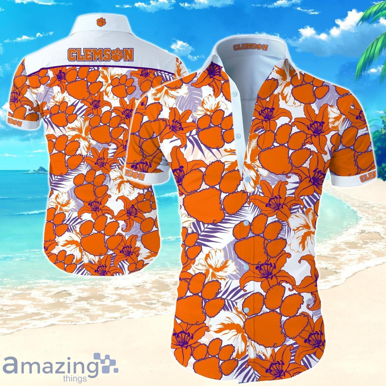 Clemson Tigers Tropical Aloha Short Sleeve Hawaiian Shirt Product Photo 1