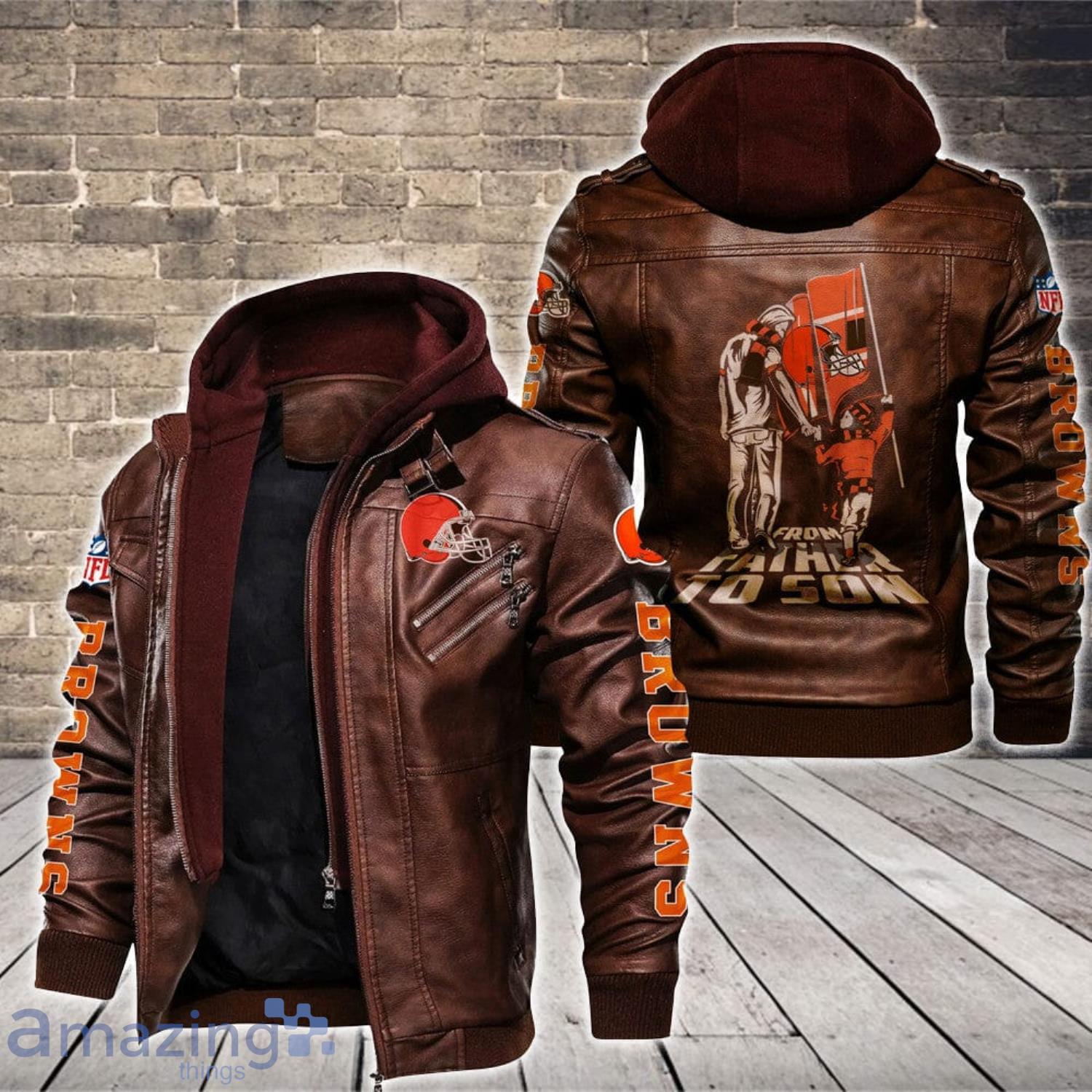 Cleveland Browns From Father To Son Leather Jacket