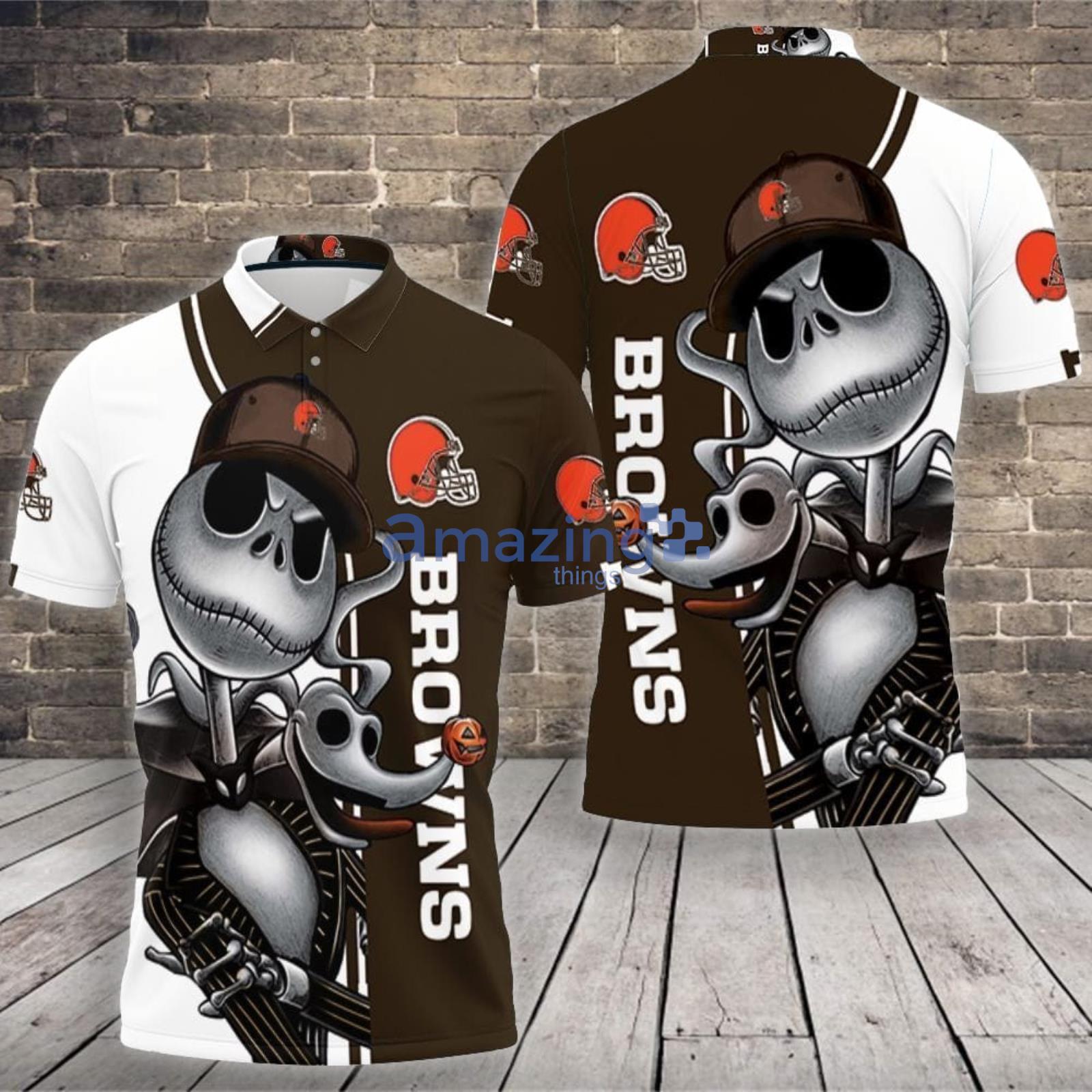 Cleveland Browns Jack Skellington And Zero Polo Shirt For Sport Fans