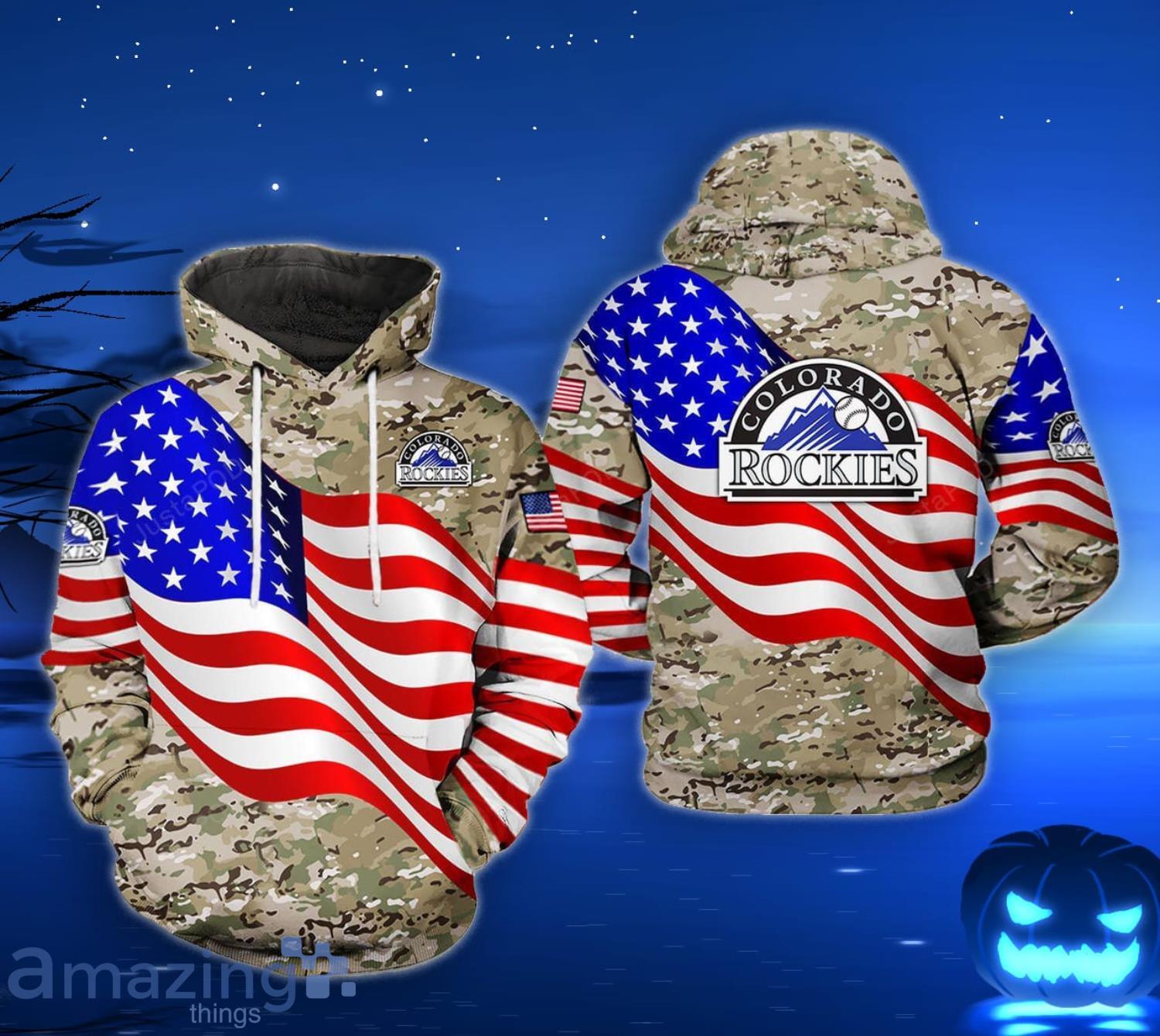 Colorado Rockies MLB US Flag Camo Veteran 3D Hoodie For Men And Women Product Photo 1