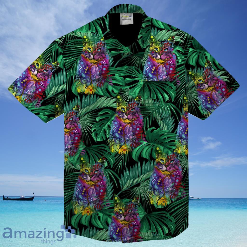 Colorful Cat Tropical Front Pocket Hawaiian Shirt For Men And Women - Colorful Cat Tropical Front Pocket Hawaiian Shirt For Men And Women
