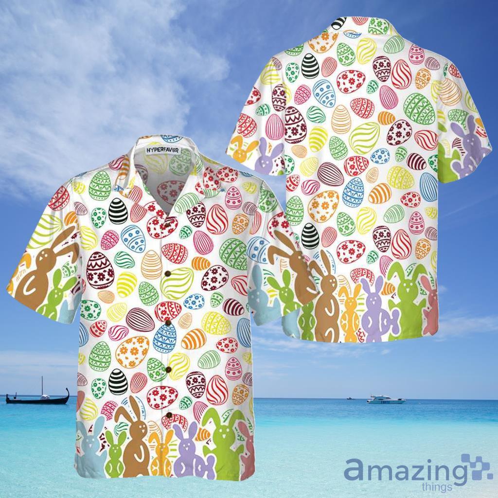 Colorful Rabbits And Easter Eggs Seamless Pattern Hawaiian Shirt For Men And Women - Colorful Rabbits And Easter Eggs Seamless Pattern Hawaiian Shirt For Men And Women