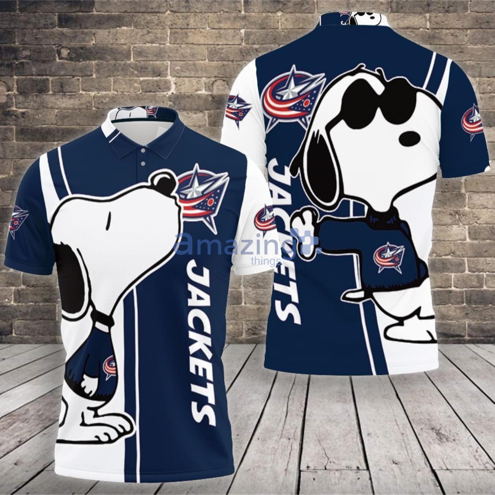 Columbus Blue Jackets Snoopy Lover Polo Shirt For Sport Fans Product Photo 1