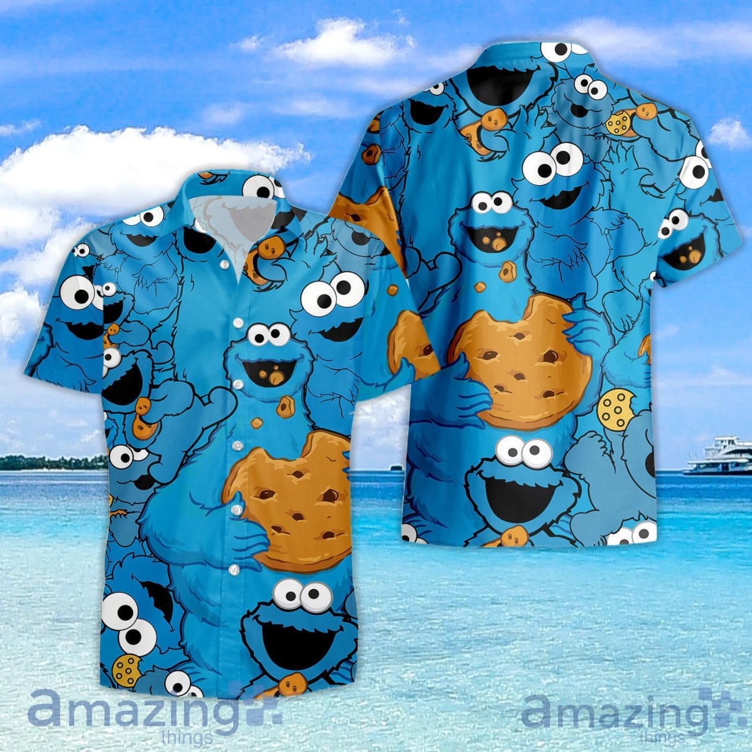 Cookie Monster Hawaiian Shirt, Cartoon T-Shirt Designed & Sold By