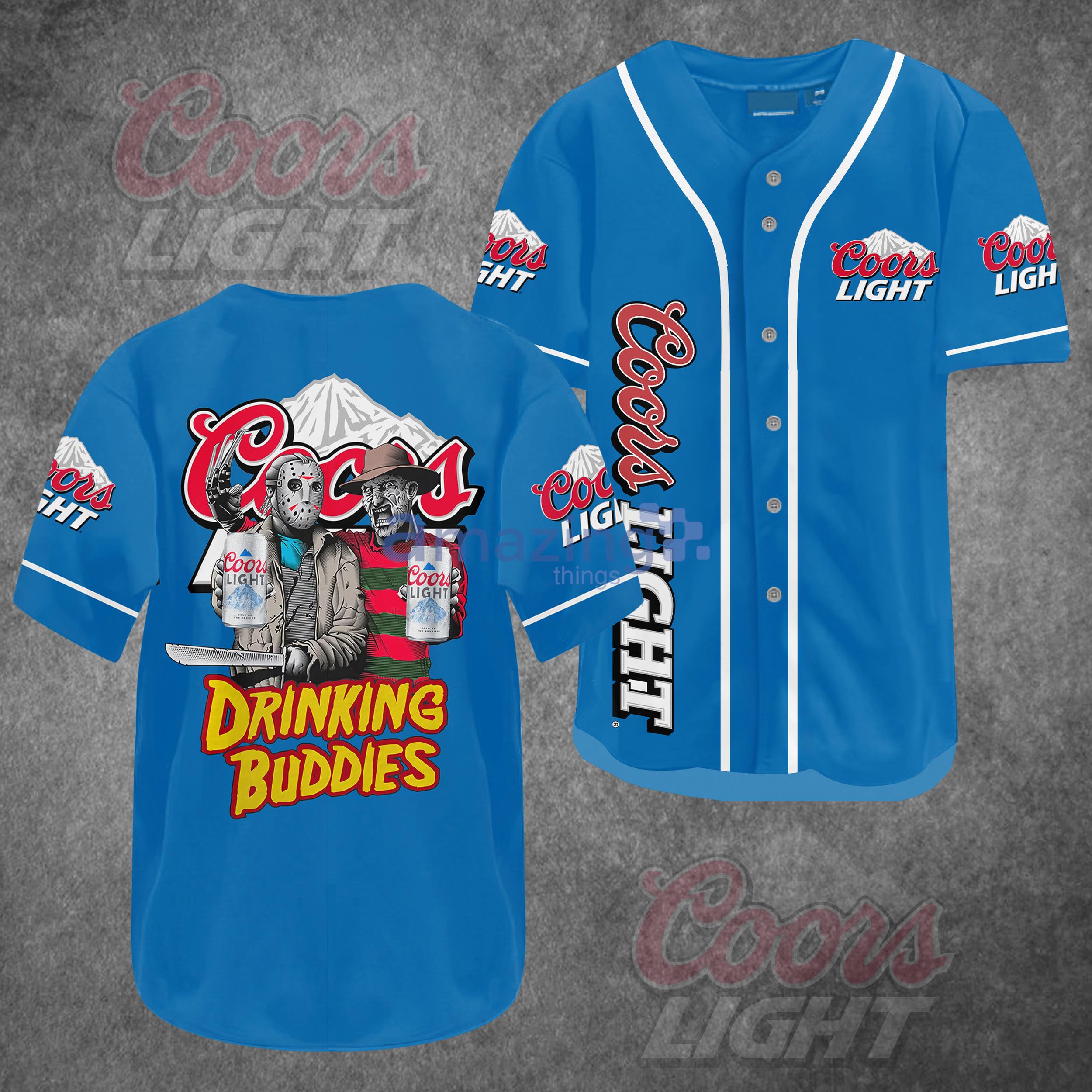 Coors Light Horror Drink Buddies Halloween Baseball Jersey Shirt Product Photo 1