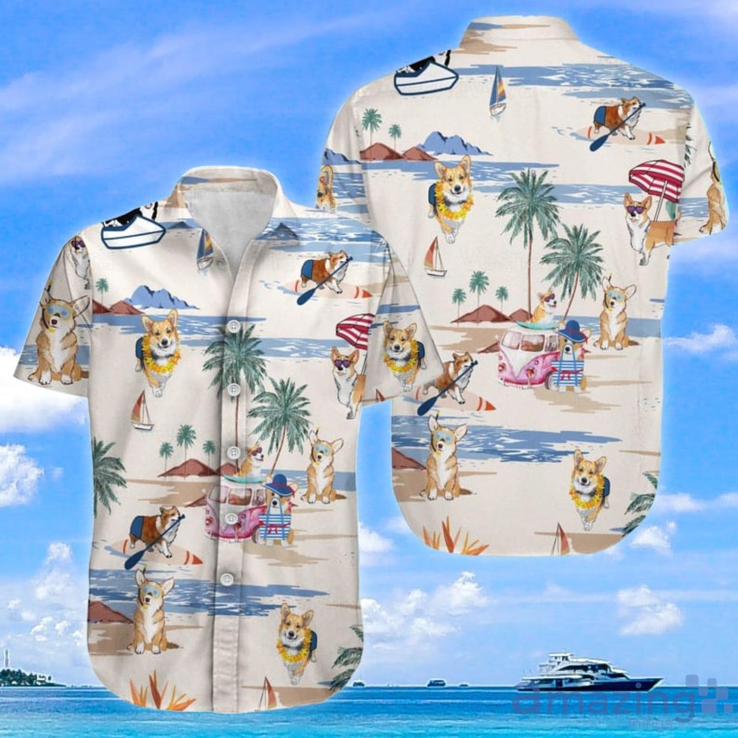 Corgi White Hawaiian Shirt And Short Product Photo 1
