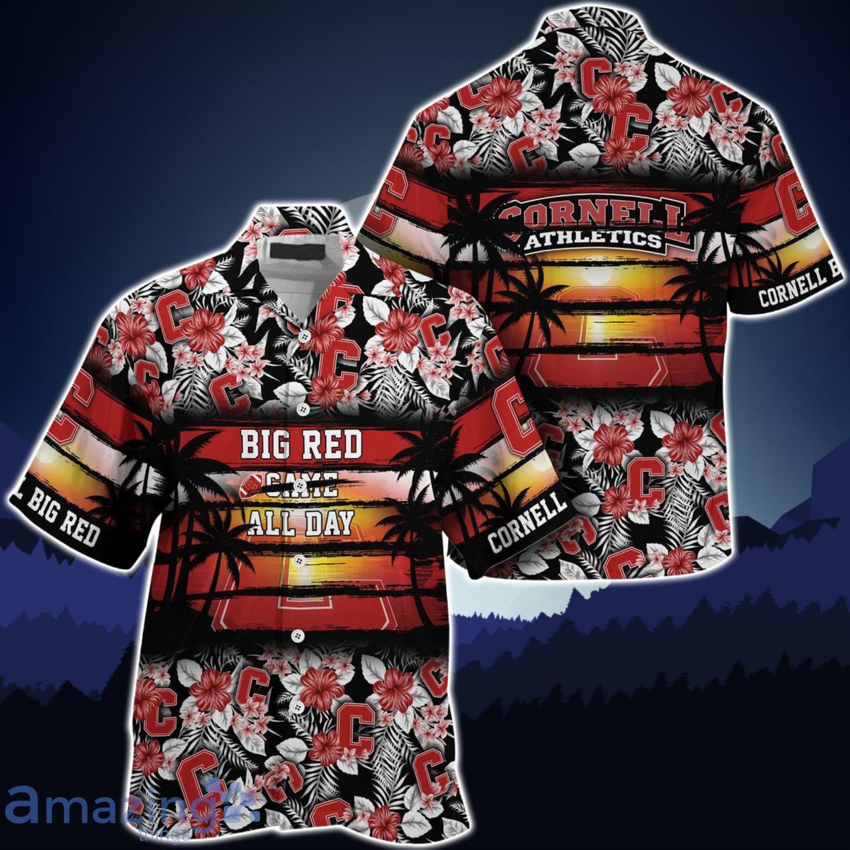Cornell Big Red Came All Day Flower Hawaiian Shirt Product Photo 1