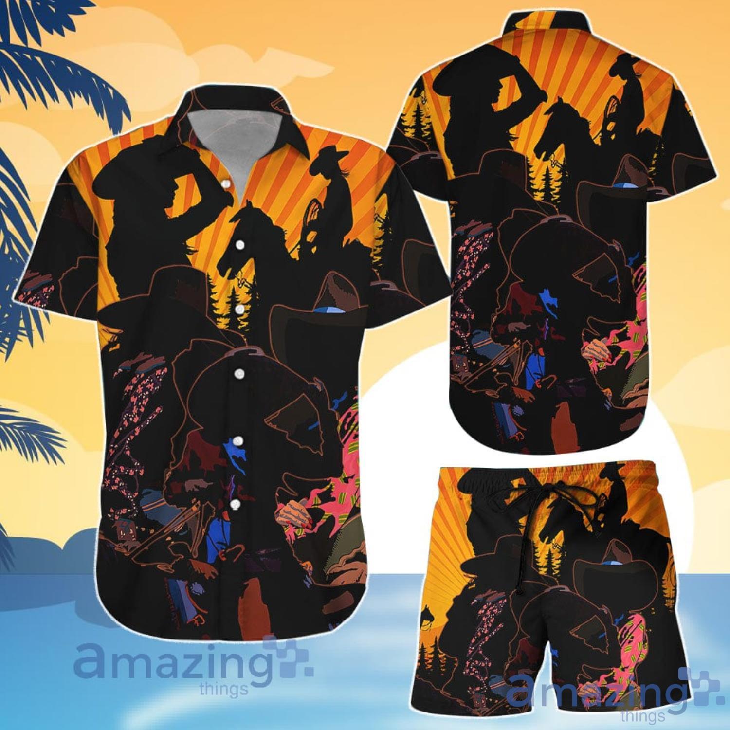  Cowboy Horse Girl Sunshine Retro Hawaiian Shirt And Shorts Product Photo 1