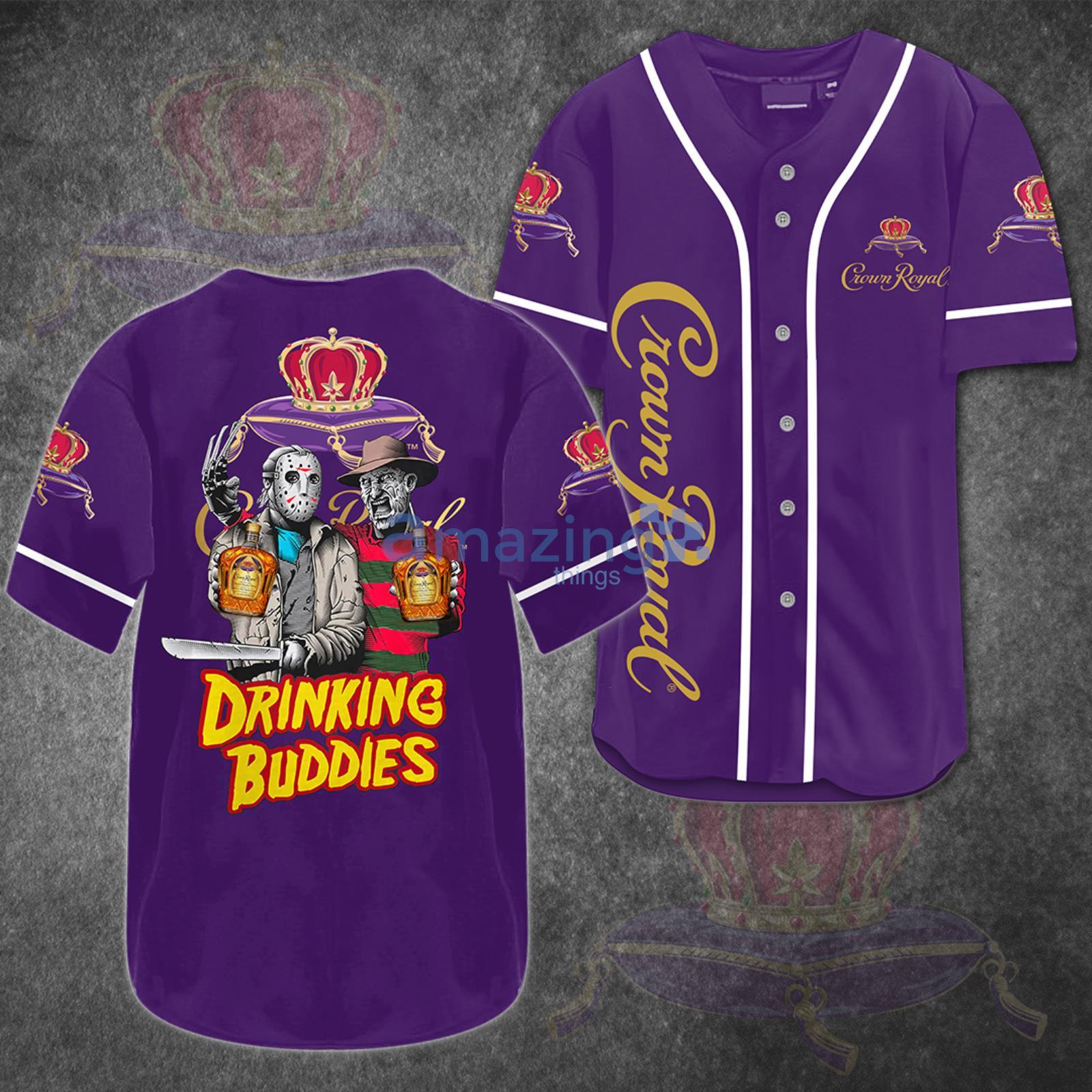 Crown Royal Horror Drink Buddies Halloween Baseball Jersey Shirt Product Photo 1