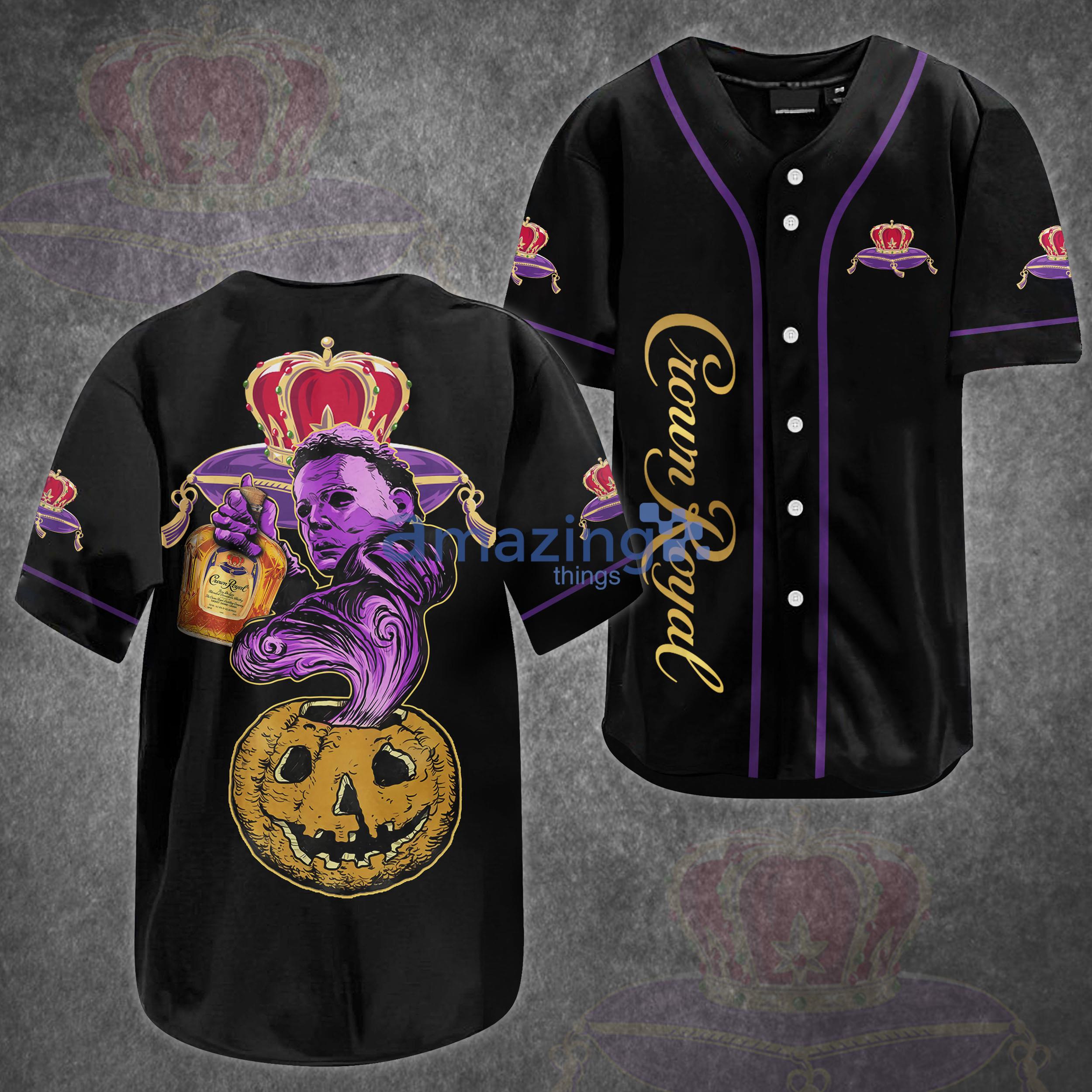 Crown Royal Michael Myers Halloween Black Baseball Jersey Shirt Product Photo 1