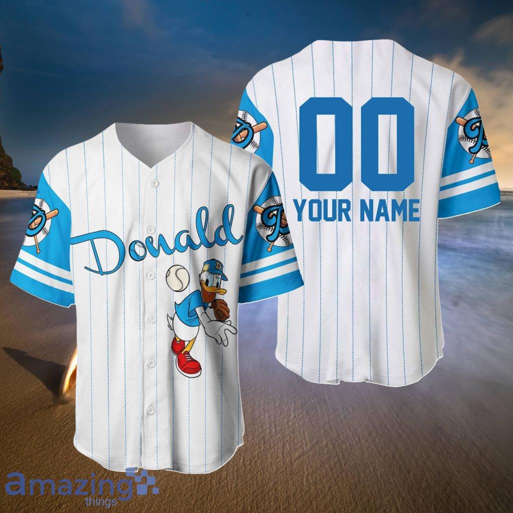 Custom Disney Donald Red Baseball Jerseys For Men And Women