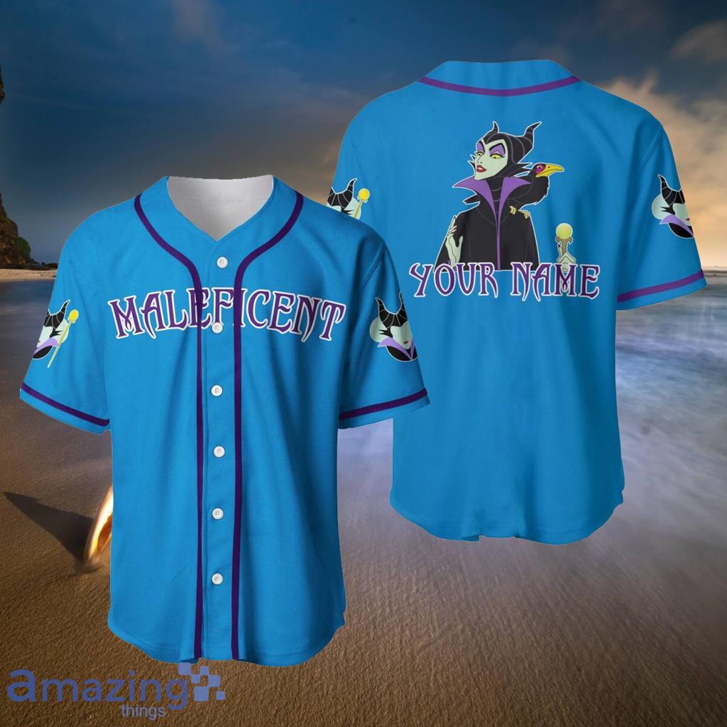 Custom Disney Maleficent Custom Name Baseball Jerseys  For Men And Women - Custom Disney Maleficent Custom Name Baseball Jerseys  For Men And Women