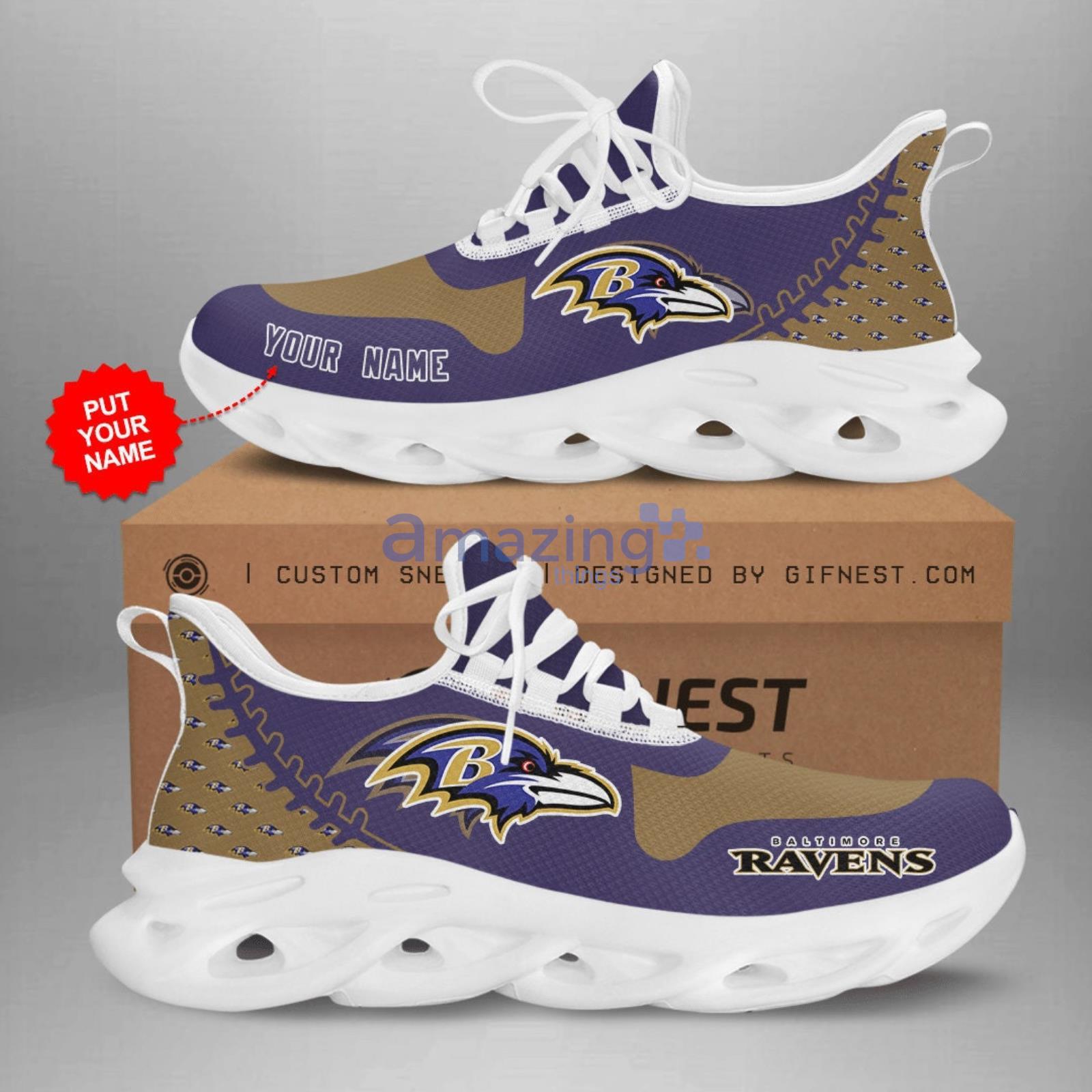 Custom Name Baltimore Ravens Max Soul Shoes Product Photo 1