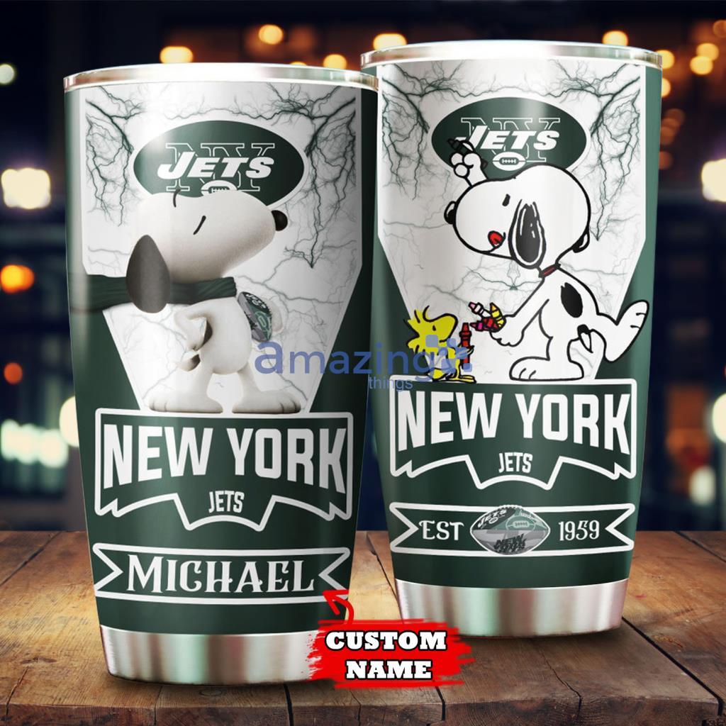 Custom Name New York Jets NFL Snoopy Tumbler - Custom Name New York Jets NFL Snoopy Tumbler