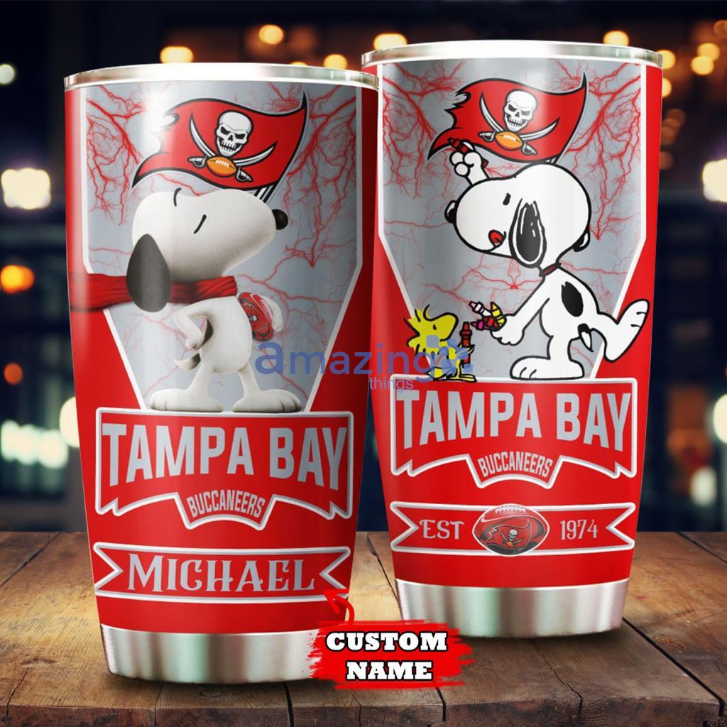 Custom Name Tampa Bay Buccaneers NFL Snoopy Tumbler - Custom Name Tampa Bay Buccaneers NFL Snoopy Tumbler