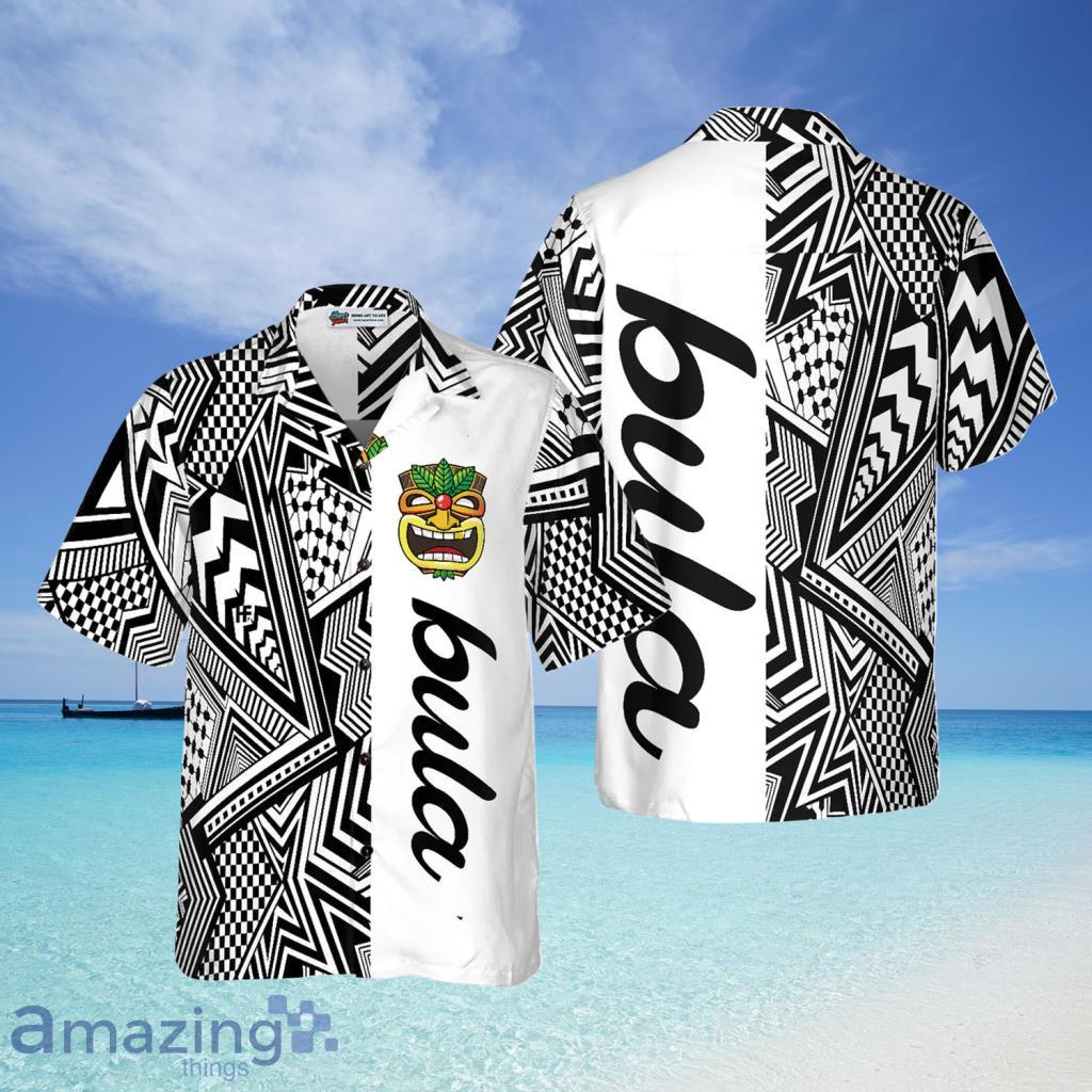 Customized Black and White Modern Pattern Bula Hawaiian Shirt For Men And Women - Customized Black and White Modern Pattern Bula Hawaiian Shirt For Men And Women