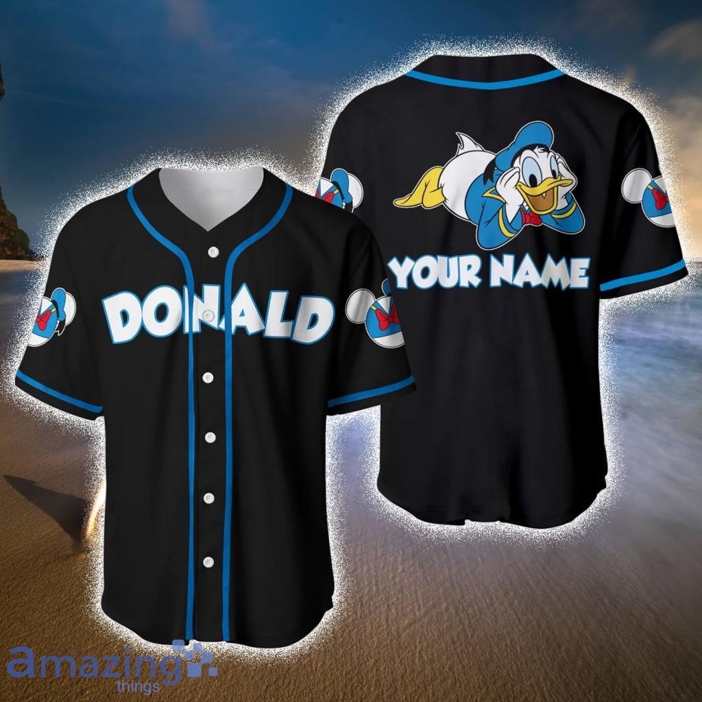 Custom Disney Donald Red Baseball Jerseys For Men And Women