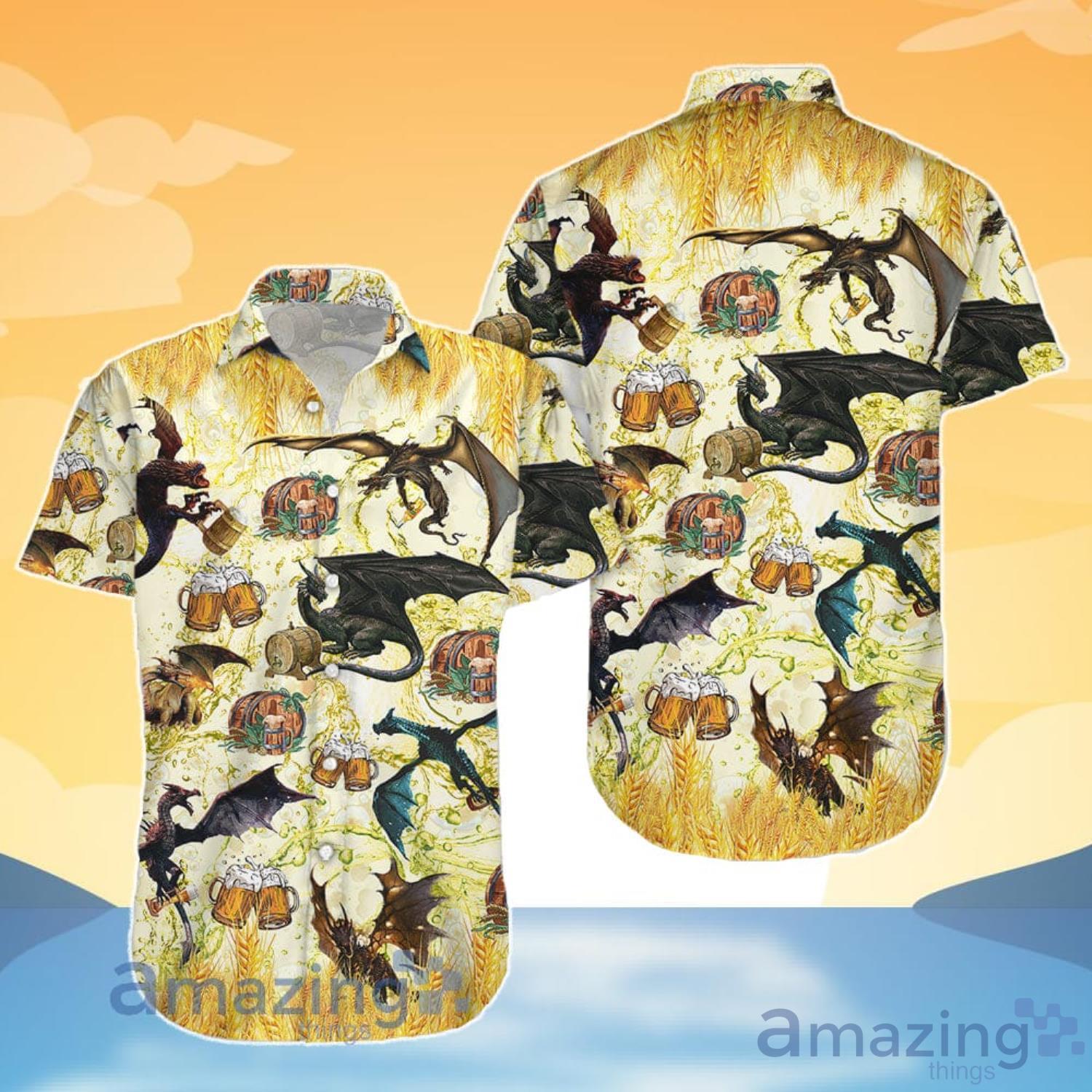 Cute Dragon Shirt Drinking Beer Dragon Hawaiian Shirt And Shorts image Cute Dragon Shirt Drinking Beer Dragon Hawaiian Shirt And Shorts Product Photo 4