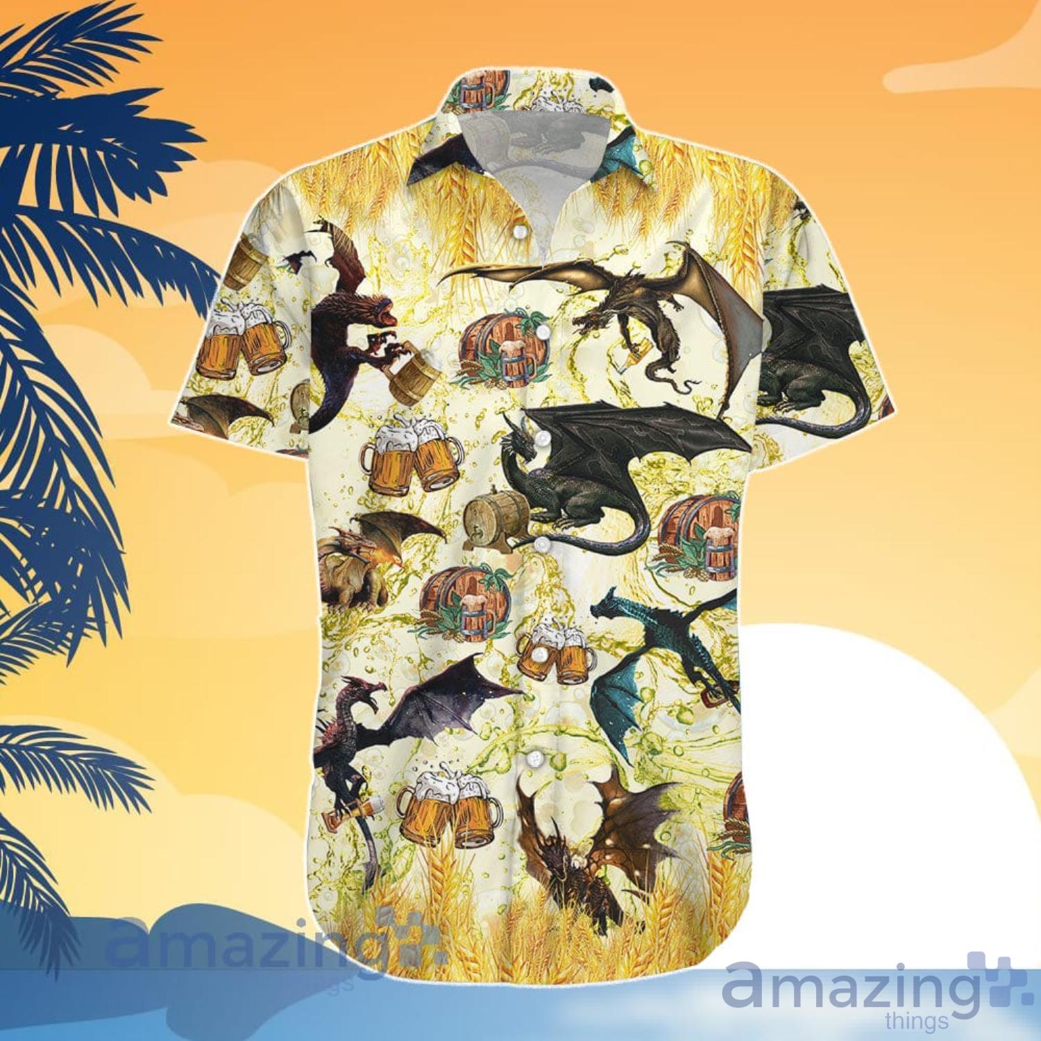 Cute Dragon Shirt Drinking Beer Dragon Hawaiian Shirt And Shorts image Cute Dragon Shirt Drinking Beer Dragon Hawaiian Shirt And Shorts Product Photo 5