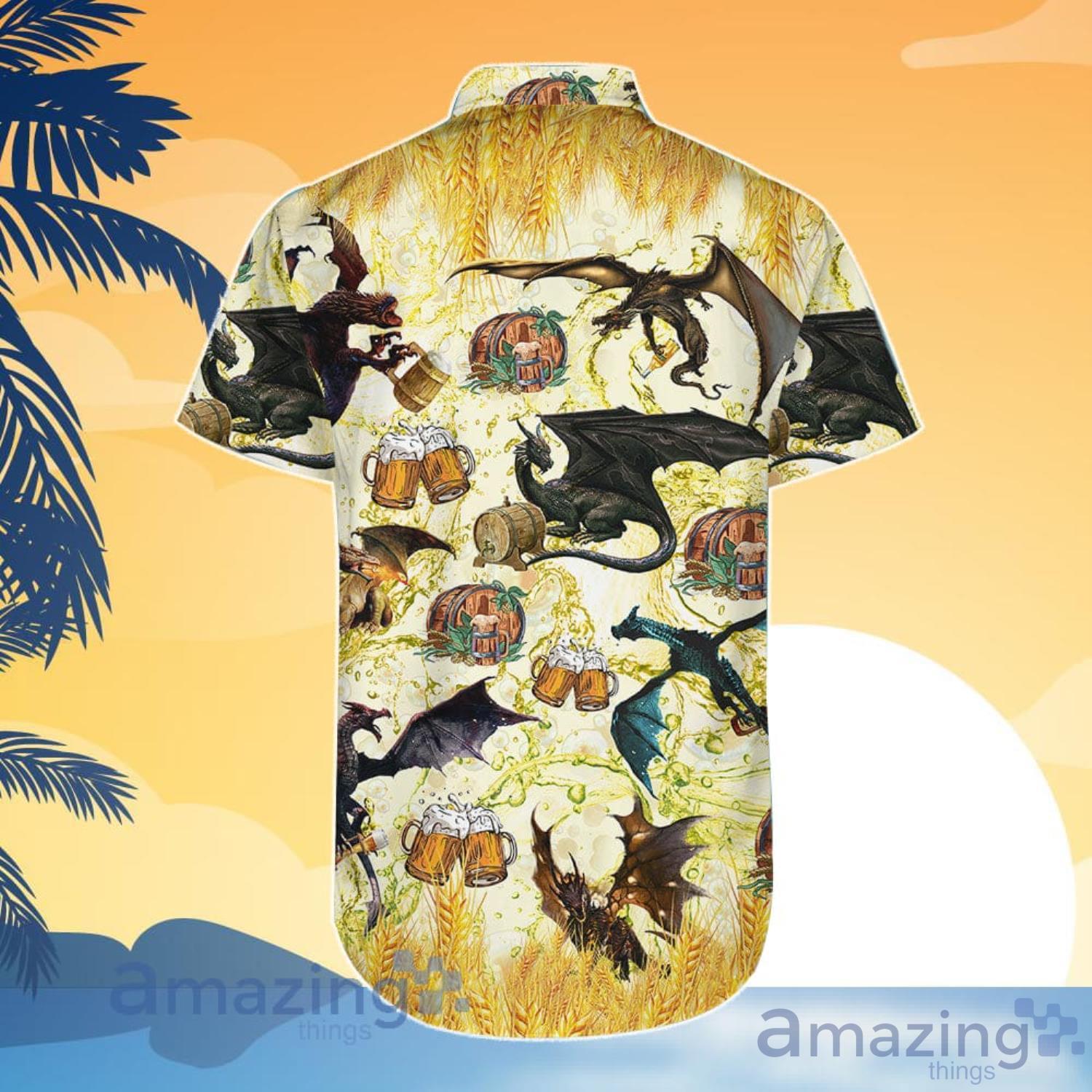 Cute Dragon Shirt Drinking Beer Dragon Hawaiian Shirt And Shorts image Cute Dragon Shirt Drinking Beer Dragon Hawaiian Shirt And Shorts Product Photo 6