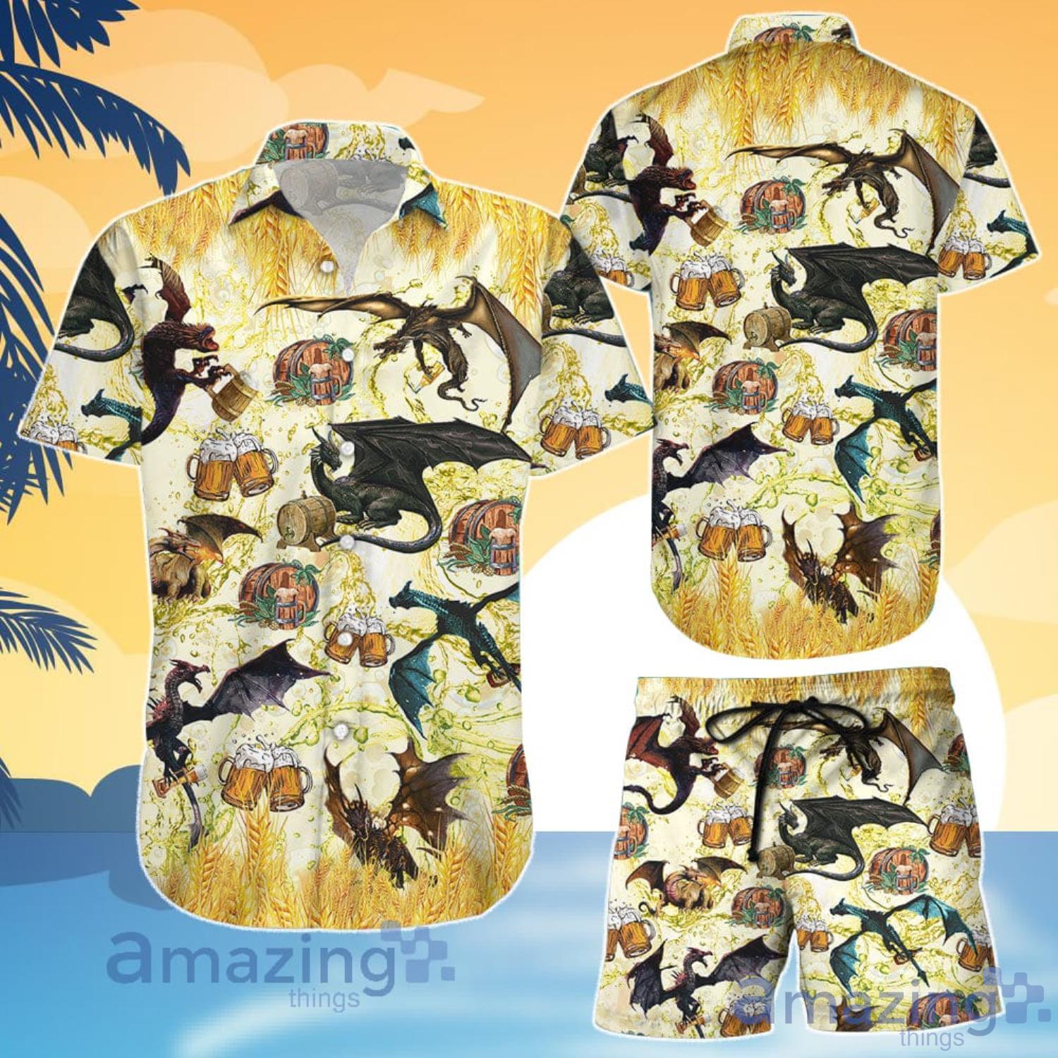 Cute Dragon Shirt Drinking Beer Dragon Hawaiian Shirt And Shorts Product Photo 1 Cute Dragon Shirt Drinking Beer Dragon Hawaiian Shirt And Shorts Product Photo 1