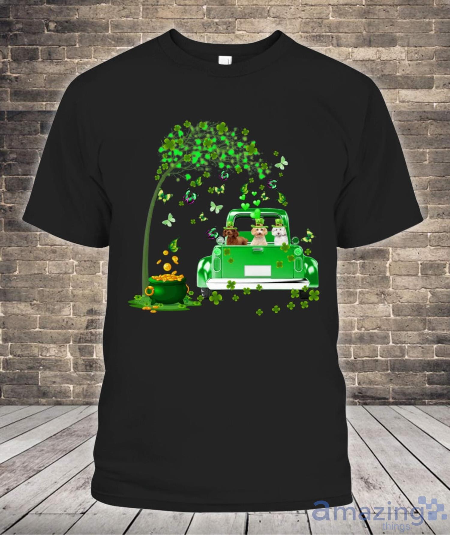 Cute Poodle truck St Patricks Shirt Product Photo 1